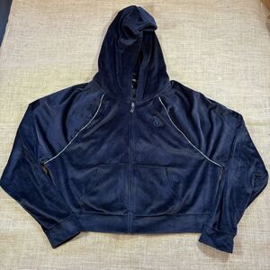 Victoria's Secret Womans Velour Full-Zip Rhinestone Embellishments Hoodie M